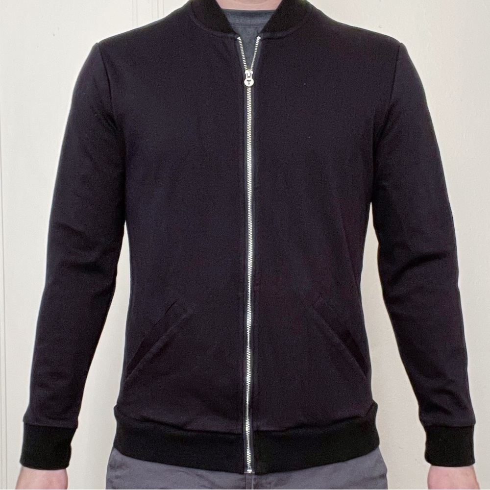 Twillory Men’s Performance Full-Zip Sweater Black Size Medium Tailored Fit